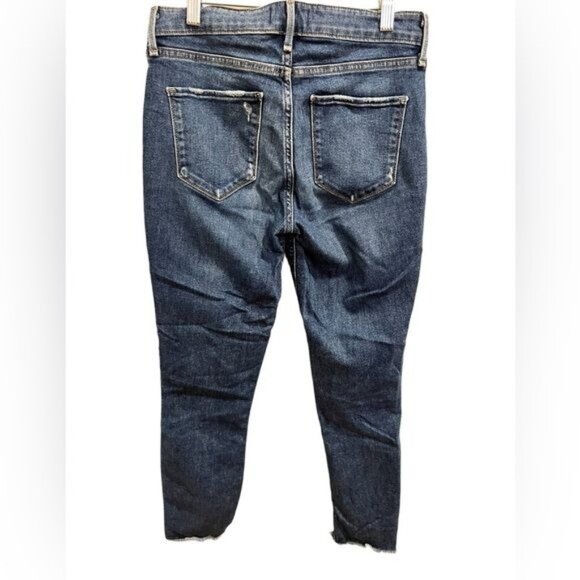 Abercrombie & Fitch Harper Low Rise Ankle Medium Wash Side Ribbon Size 4 - Picture 6 of 13